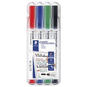 Staedtler 341 Compact Whiteboard Markers Assorted 4 Pack