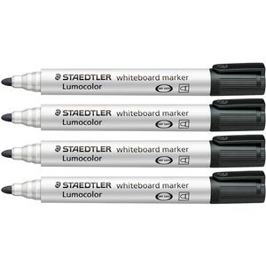 Staedtler Lumocolor Whiteboard Markers Black 4 Pack