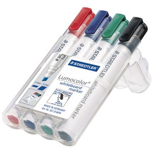 Staedtler 351 Whiteboard Markers Chisel Assorted 4 Pack