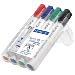 Staedtler 351 Whiteboard Markers Bullet Tip Assorted 4 Pack