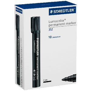 Staedtler Lumocolor 352 Permanent Marker Black 10 Pack