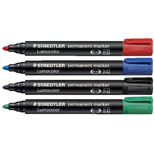 Staedtler Lumocolor 352 Permanent Marker Assorted 4 Pack