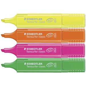 Staedtler Textsurfer Classic Highlighters Assorted 4 Pack