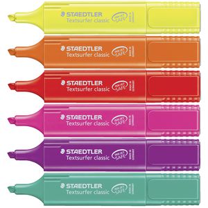 Staedtler Textsurfer Classic Highlighters Assorted 6 Pack