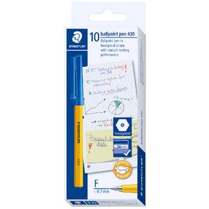 Staedtler 430 Fine Ballpoint Pens Blue 10 Pack