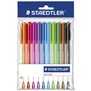 Staedtler Stick 432 Ice Ballpoint Pens Colours 10 Pack