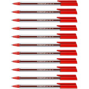 Staedtler Stick 432 Ballpoint Pens Red 10 Pack