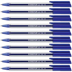 Staedtler Stick 432 Ballpoint Pens Blue 10 Pack