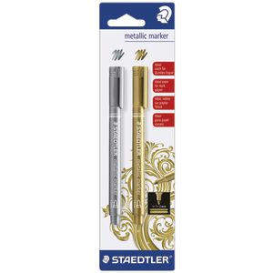 Staedtler Permanent Markers Metallic Gold/Silver 2 Pack