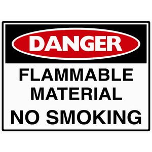 Mills Display Danger Flammable Material Sign 450 x 600mm