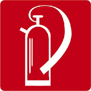 Mills Display Fire Extinguisher Symbol Sign 152 x 152mm