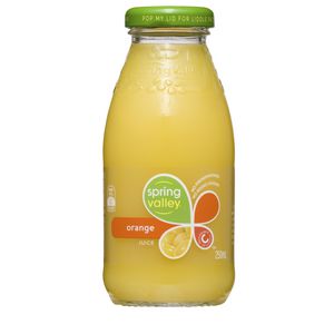 Spring Valley Orange Juice 250mL Glass Bottle 30 Pack