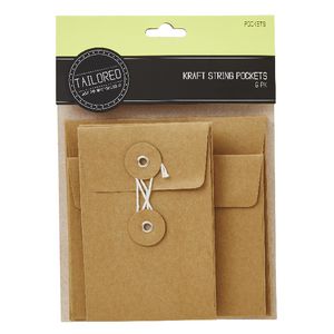 Tailored Kraft Mini String Pockets 6 Pack