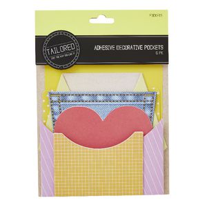 Tailored Adhesive Decorative Pockets Assorted 6 Pack