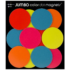 Three By Three Jumbo Colour Dot Magnets 12 Pack