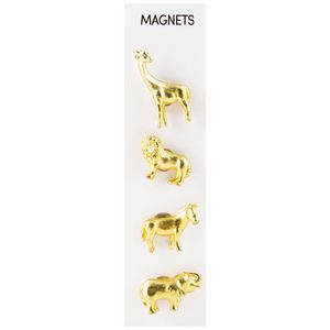 Three By Three Cast Metal Magnets Animal Safari 4 Pack
