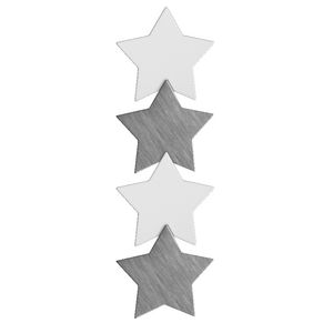 Three By Three Metal Magnets Stars 4 Pack
