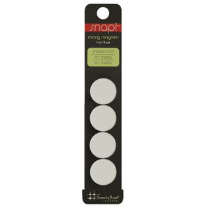 Three By Three Snap! Strong Small Magnets White 4 Pack