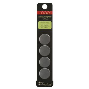 Three By Three Snap! Strong Small Magnets Silver 4 Pack
