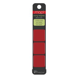 Three By Three Snap! Strong Large Magnets Red 3 Pack