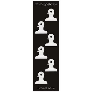 Three By Three Magnetic Clips Small White 6 Pack