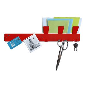 Three By Three Magnetic Strip Bulletin Board Red
