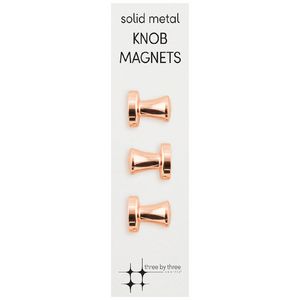 Three By Three Knob Magnets Copper 3 Pack