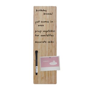 Three By Three Magnetic 5 x 18 Dry Erase Board Bamboo