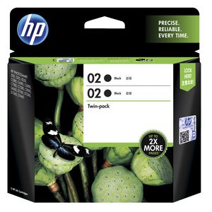 HP 02 Ink Cartridge Twin Pack Black