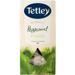 Tetley Peppermint Infusion Pyramid Tea Bags 18 Pack