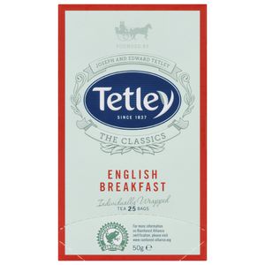 Tetley Classics Foil English Breakfast Tea Bags 25 Pack