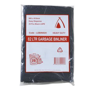 Tailored Packaging Heavy Duty Bin Liners 82L 25 Pack Black
