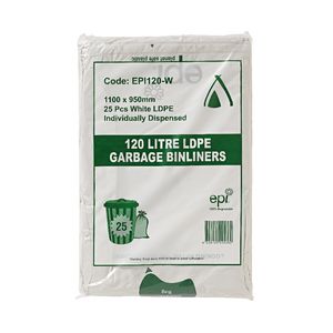 Tailored Packaging Degradable Bin Liner White 120L 25 Pack