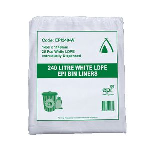 Tailored Packaging Degradable Bin Liner White 240L 100 Pack
