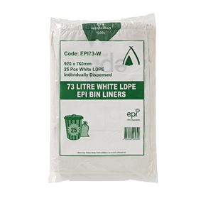 Tailored Packaging Degradable Bin Liner White 73L 25 Pack
