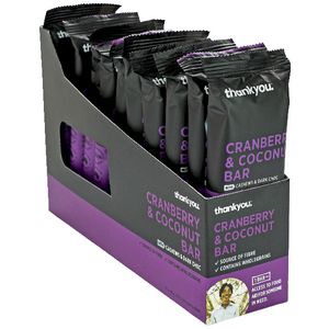 Thankyou Muesli Bar Cranberry and Coconut 45g 10 Pack