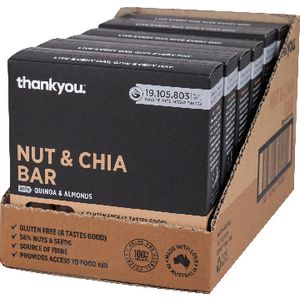 Thankyou Muesli Bar Nut and Chia Seed 6 x 6 Pack