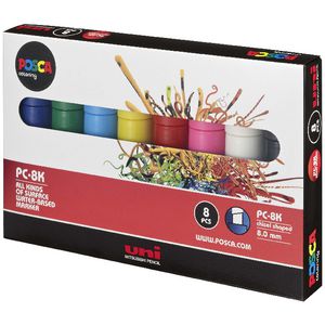 Uni POSCA PC-8K Poster Markers Assorted 8 Pack