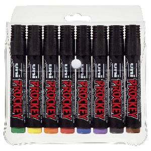 Uni Prockey Permanent Markers Bullet Tip 8 Pack Assorted