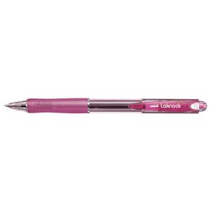 Uni Laknock Retractable Ballpoint Pen Transparent Pink