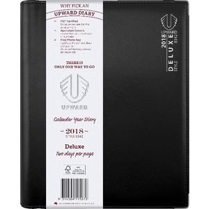 Upwards Deluxe B5 2 Days to Page 2018 Diary Black