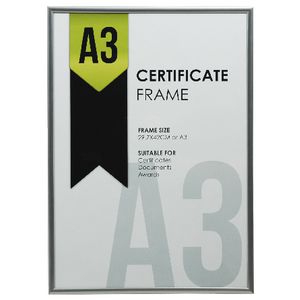 Lifestyle Brands Certificate Frame A3 Value 25 Pack Silver