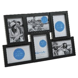 Gallery Frame with 6 4x6" Openings Black