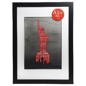 Lifestyle Poster Frame A1 with A2 Opening Black 5 Pack