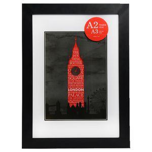 Lifestyle Poster Frame A2 with A3 Opening Black 5 Pack