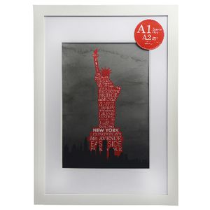 Poster Frame A1 with A2 Opening 10 Pack White
