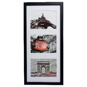 Icon Frame 3 Opening 5 x 7" Black