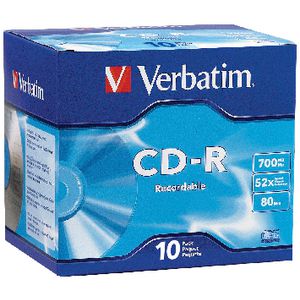 Verbatim CD-R 700MB 52x High Speed Jewel Case 10 Pack