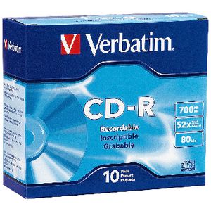 Verbatim CD-R 700MB 52x High Speed Slim Case 10 Pack
