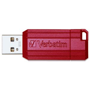 Verbatim 8GB Store N Go USB 2.0 Flash Drive Pinstripe Red
